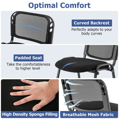 2 Piece Modern Stackable Upholstered Armless Conference Reception Chair-Black