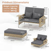 2-Piece Patio Daybed Set with Storage Ottoman-Grey