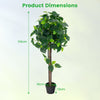 2 Pieces Artificial Hydrangea Tree Fake Potted Silk Tree with Realistic Hydrangea Leaves