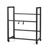 2-Tier Drink Crate Rack Rolling Bottle Crate Shelf with Wheels-Black