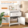 2-Tier Modern Badroom Nightstand with Drawer Set of 2