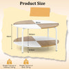 2-Tier Round Coffee Table with Open Storage Shelf-White