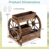 2-Tier Rustic Wood Wagon Planter with 3 Growing Boxes and Drainage Holes-Coffee