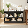 2-Tier Wooden Kids Bookcase with 5 Compartments for Playroom Study-Black