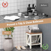 2-Tier Waterproof Shower Bench with Storage Shelf-Brown