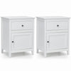 2-Tier Modern Badroom Nightstand with Drawer Set of 2