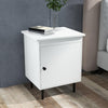 2-Tier Nightstand with Single Door Cabinet for Bedroom-White