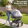 2 in 1 Baby Stroller Convertible High Landscape with Bassinet Mode Reversible Seat-Grey