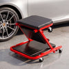 2-in-1 Rolling Folding Z Creeper Seat Roller Garage Chair with 6 Swivel Casters-Red