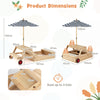 2-in-1 Wooden Sandbox with Foldable Umbrella and Convertible Picnic Table-Blue