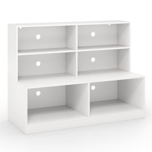 2-in-1 Entryway Shoe Cabinet with open shelves and storage compartments in white
