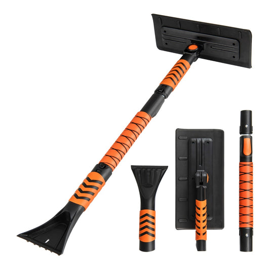 2 in 1 Extendable Snow Shovel 41" Ice Scraper shown with all its detachable components