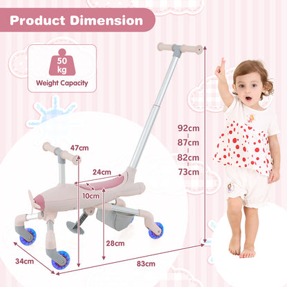 The ride on toy shown with technical lines and labels indicating its various dimensions