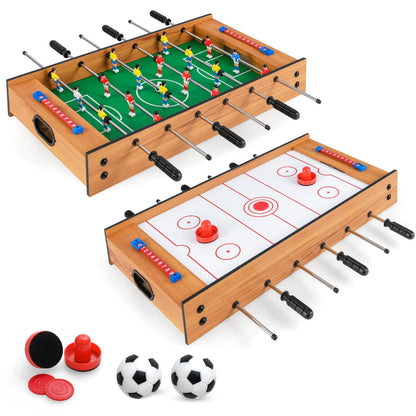 2 In 1 Multi Game Table shown as both a foosball and hockey board with all included accessories
