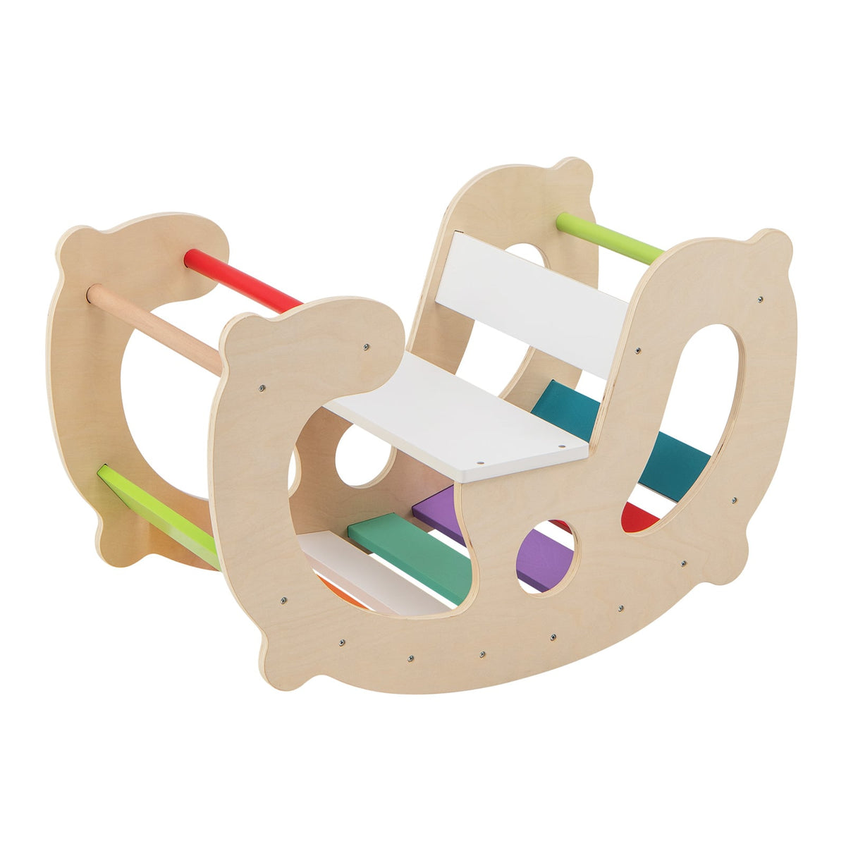 2-in-1 Rocking Horse Arch for Kids with Rocker shown from a high angle on a white background