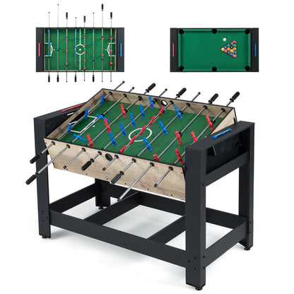 2-in-1 Swivel Multi Game Table 122 cm Foosball shown with both game surfaces visible