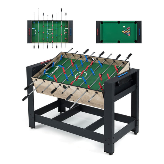 2-in-1 Swivel Multi Game Table 122 cm Foosball shown with both game surfaces visible