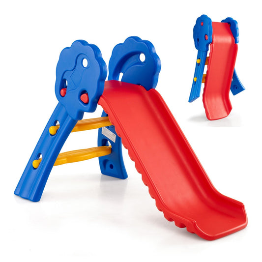 2 in 1 Toddler Slide with red slide and blue frame