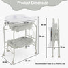 2-in-1 Baby Change Table with Bathtub and Folding Changing Station-Light Grey