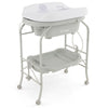 2-in-1 Baby Change Table with Bathtub and Folding Changing Station-Light Grey
