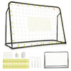 2-in-1 Kids Soccer Rebounder and Soccer Goal for Kids Aged 6+ Years Old-Black