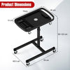 2-in-1 Rolling Tool Tray with Detachable Part Tray-Black