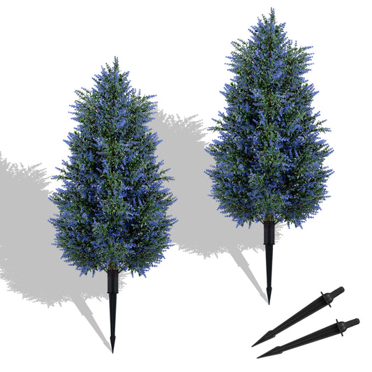 2 Pack 100cm Artificial Lavender Topiary Trees