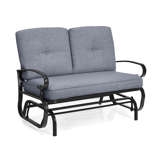 2-Person Patio Glider Chair with Cushions shown against a plain white background