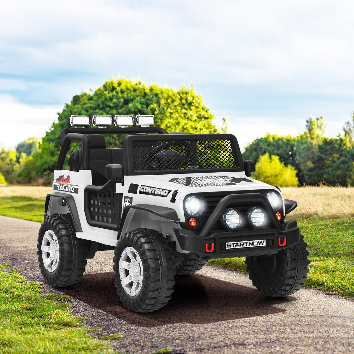 2-Seat Kids Ride on Truck with Parent Remote Control in White
