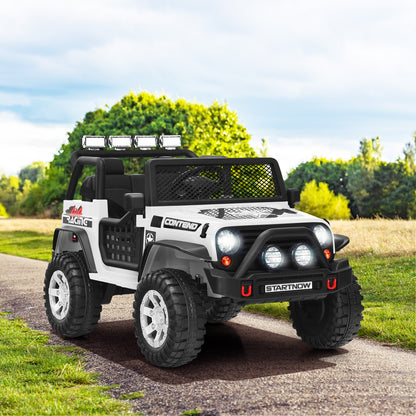 2-Seat Kids Ride on Truck with Parent Remote Control in White