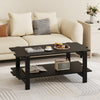 2-Tier Coffee Table with Storage Shelf for Living Room-Black