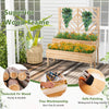 2-Tier Raised Garden Bed with Trellis and Drainage Hole-Natural