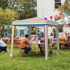 200 x 200 cm Beach Canopy Foldable Sun Shelter with Sandbags-Colourful