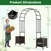 200cm Garden Arch Trellis with 2 Planter Boxes for Climbing Plants