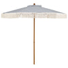 200cm Patio Umbrella with Fringe and Sun-Protective Polyester Canopy for Beach Backyard-Blue
