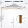 200cm Patio Umbrella with Fringe and Sun-Protective Polyester Canopy for Beach Backyard-Blue