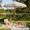 200cm Patio Umbrella with Fringe and Sun-Protective Polyester Canopy for Beach Backyard-Blue