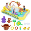 207 x 168 x 77 cm Animal Inflatable Play Center with Slide and Arch-shaped Sprinkle for Children