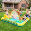 207 x 168 x 77 cm Animal Inflatable Play Center with Slide and Arch-shaped Sprinkle for Children
