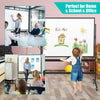 Mobile Magnetic Double-Sized Whiteboard with 4 Lockable Wheels