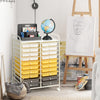 20 Drawers Storage Trolley with 4 Wheels for Beauty Salon-Yellow