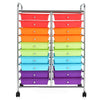 20 Drawers Storage Trolley with 4 Wheels for Beauty Salon-Rainbow