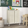 20 Drawers Storage Trolley with 4 Wheels for Beauty Salon-White