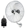 20 Inch Heavy Duty Metal Wall Mount Fan with 3 Fan Speeds-Silver