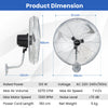 20 Inch Heavy Duty Metal Wall Mount Fan with 3 Fan Speeds-Silver