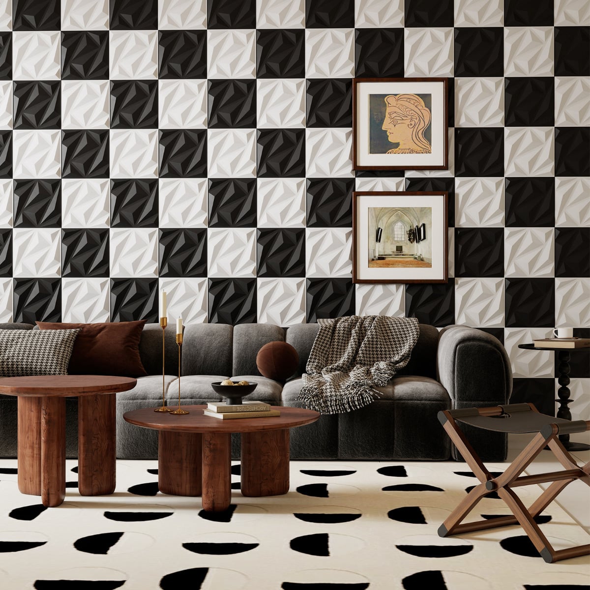 20-Pack 3D Acoustic Wall Panels  with Diamond Texture-White