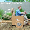 Outsunny 145Â° Reclining Rattan Armchair, with Footrest - Khaki/Beige