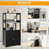 Multipurpose Storage Cabinet with Drawer for Bathroom-Black