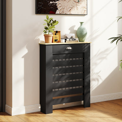 HOMCOM غطاء مشعاع 95.5 ارتفاع × 78 عرض سم، مع درج - أسود