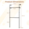 227CM Industrial Pipe Clothing Rack Wall Mounted Heavy-Duty Metal Garment Organizer-Black